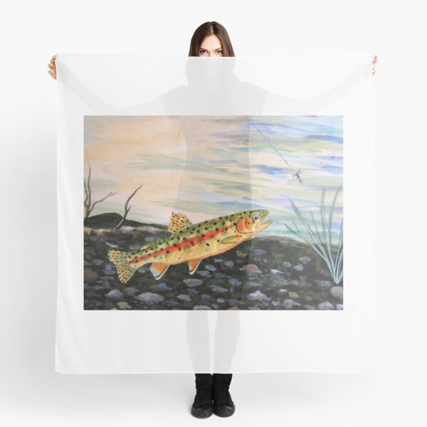 Vintage Fly Fishing Print - Trout Flies Scarf for Sale by SFTStudio