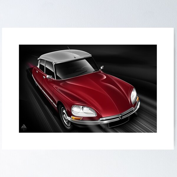 Item preview, Cit roen DS23 EFI Pallas Metallic Red Poster Art designed and sold by RJWautographics.