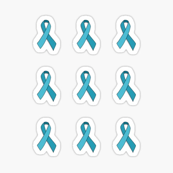 Turquoise Awareness Ribbon Sticker Set Sticker