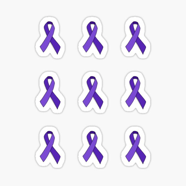 Purple Awareness Ribbon Set Sticker