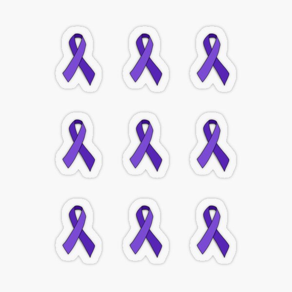 Purple Awareness Ribbon Stickers - Awareness Stick ons - Cancer Awareness  Embroidered Stickers - Purple Appliques