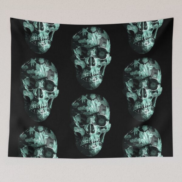 Item preview, Baroque Skull with flowers - Teal designed and sold by EvilLeftHand.