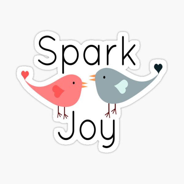 Spark Joy Tidying Japanese Birds Cherry Blossom t-shirt Sticker