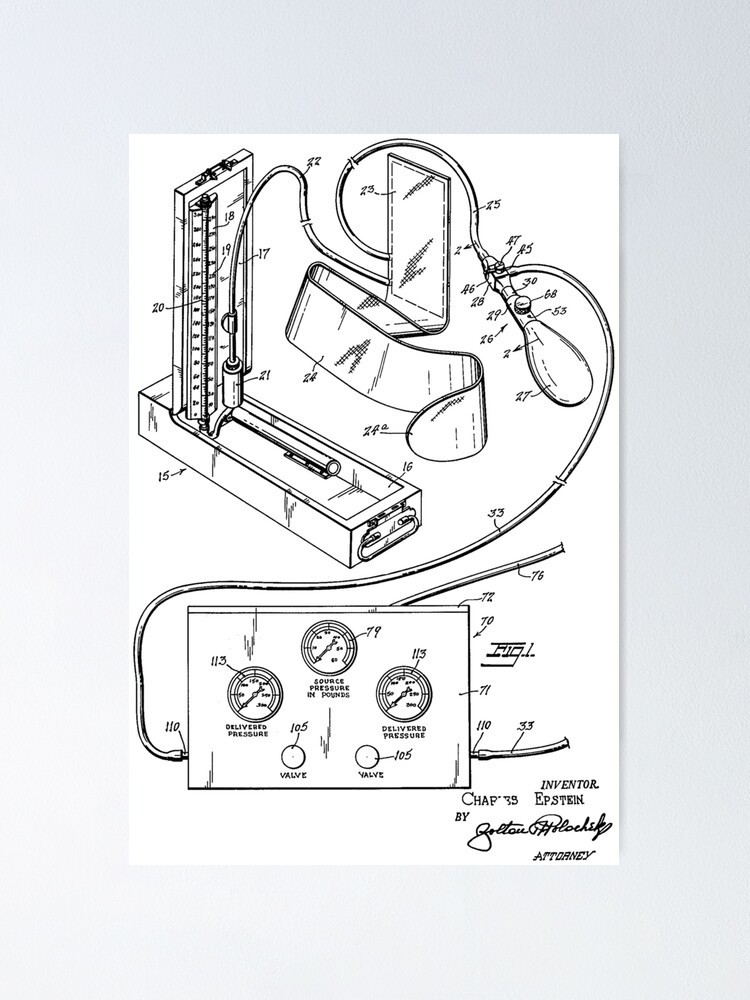 Póster «Dispositivo de toma de presión arterial Vintage Patente Mano Dibujo» de TheYoungDesigns | Redbubble Póster «Dispositivo de toma de presión arterial Vintage Patente Mano Dibujo» de TheYoungDesigns | Redbubble