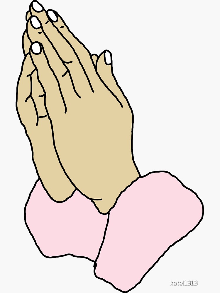 Full Color Of Praying Hands Art Sticker