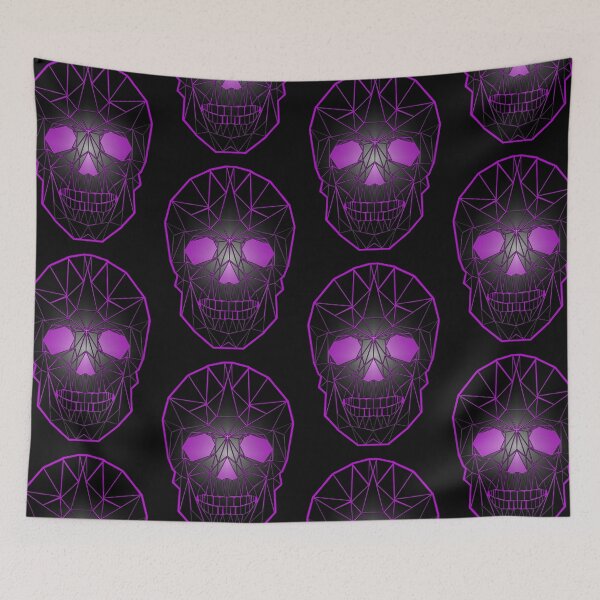 Item preview, Shiny effect black geometric skull /purple people eater designed and sold by EvilLeftHand.