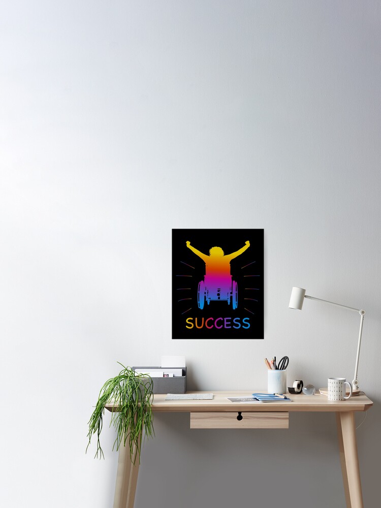 Erfolg Rollstuhl Rollstuhlfahrer Behinderung Handicap Geschenk Poster Von Netsrikfa Redbubble