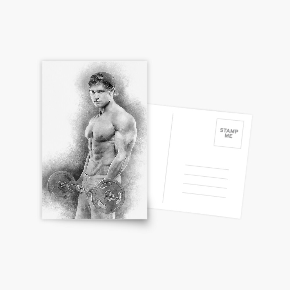 Bodybuilder Dave sketch Postcard