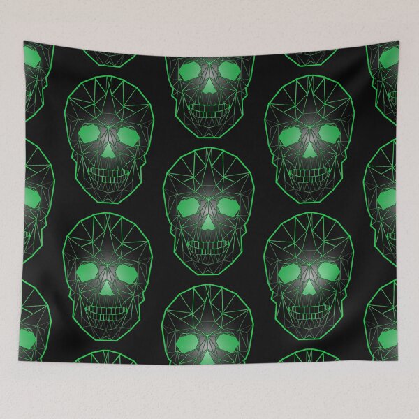 Item preview, Shiny effect black geometric skull with monster green designed and sold by EvilLeftHand.