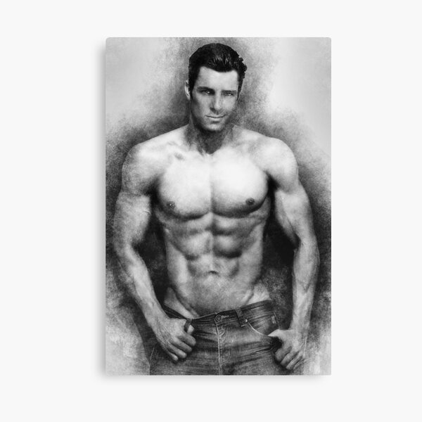 Fitness model Chris sketch Canvas Print