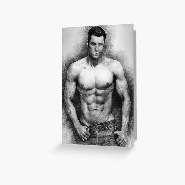 Fitness model Chris sketch Greeting Card