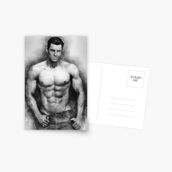 Fitness model Chris sketch Postcard