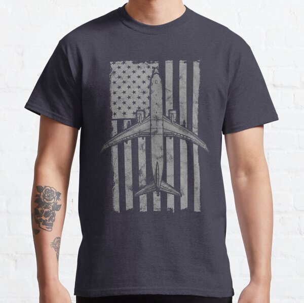 P-8 Poseidon Anti Submarine Airplane Vintage Flag Design Classic T-Shirt