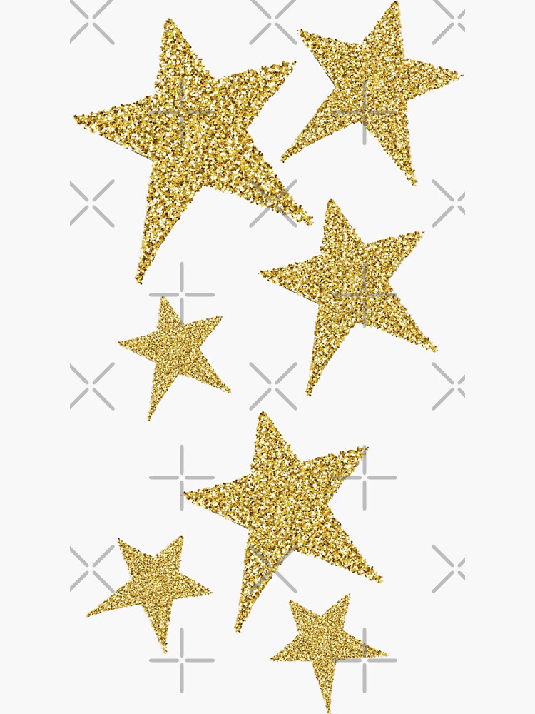 3 COLOR GLITTER STAR STICKERS - SILVER, RED WITH GOLD OUTLINE