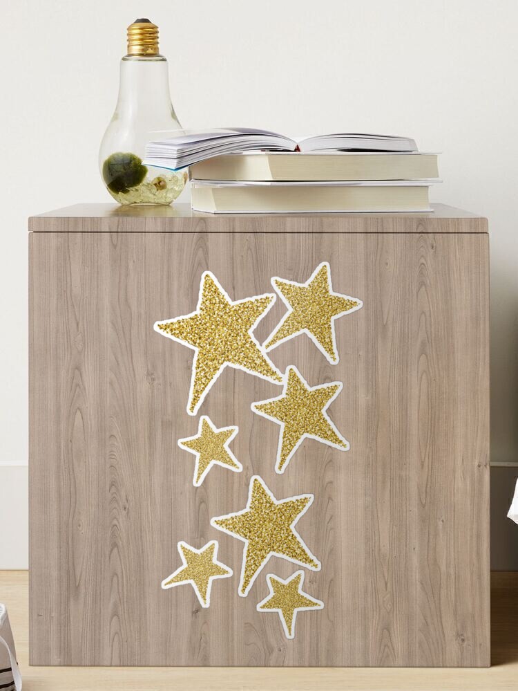 Sandylion MINI GOLD STARS - 1 Square Vintage 3/8 Sparkle Gold Stars  Stickers
