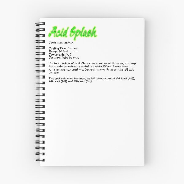 Item preview, Spell: Acid Splash designed and sold by Judge-Hatchet.