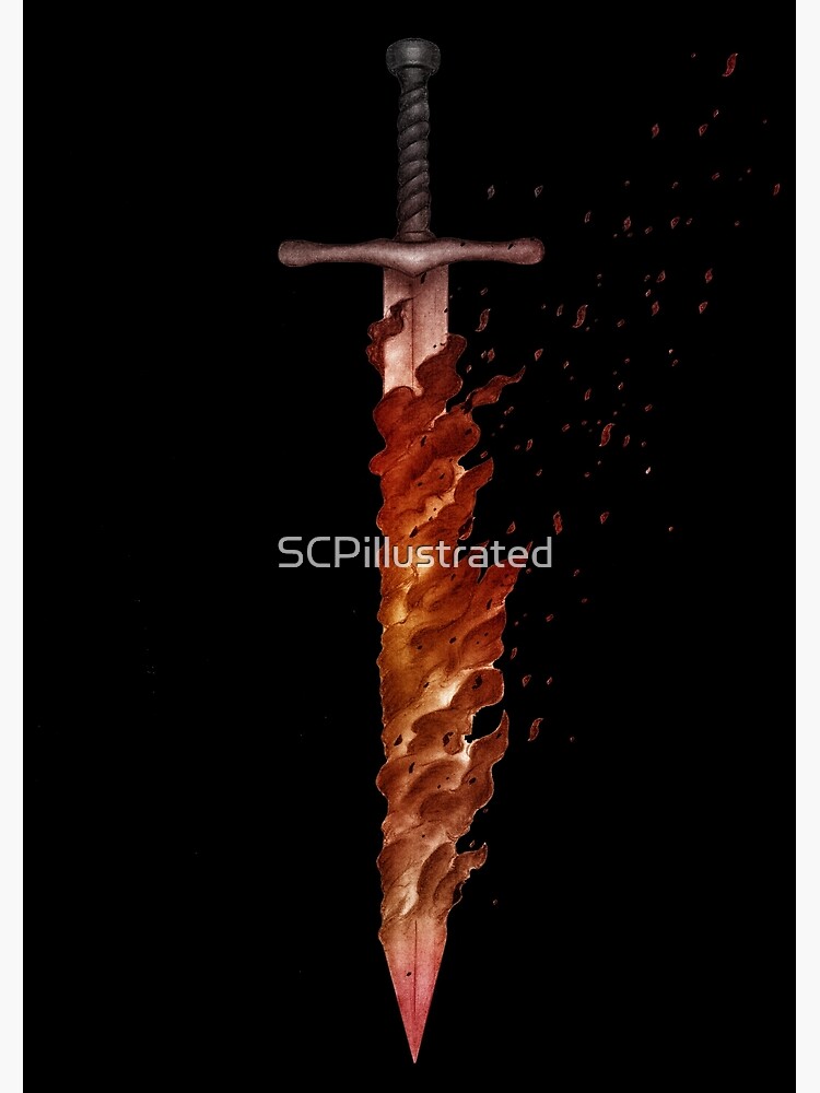 The Flaming Sword Of Scp 001 The Gate Guardian Greeting Card By Scpillustrated Redbubble