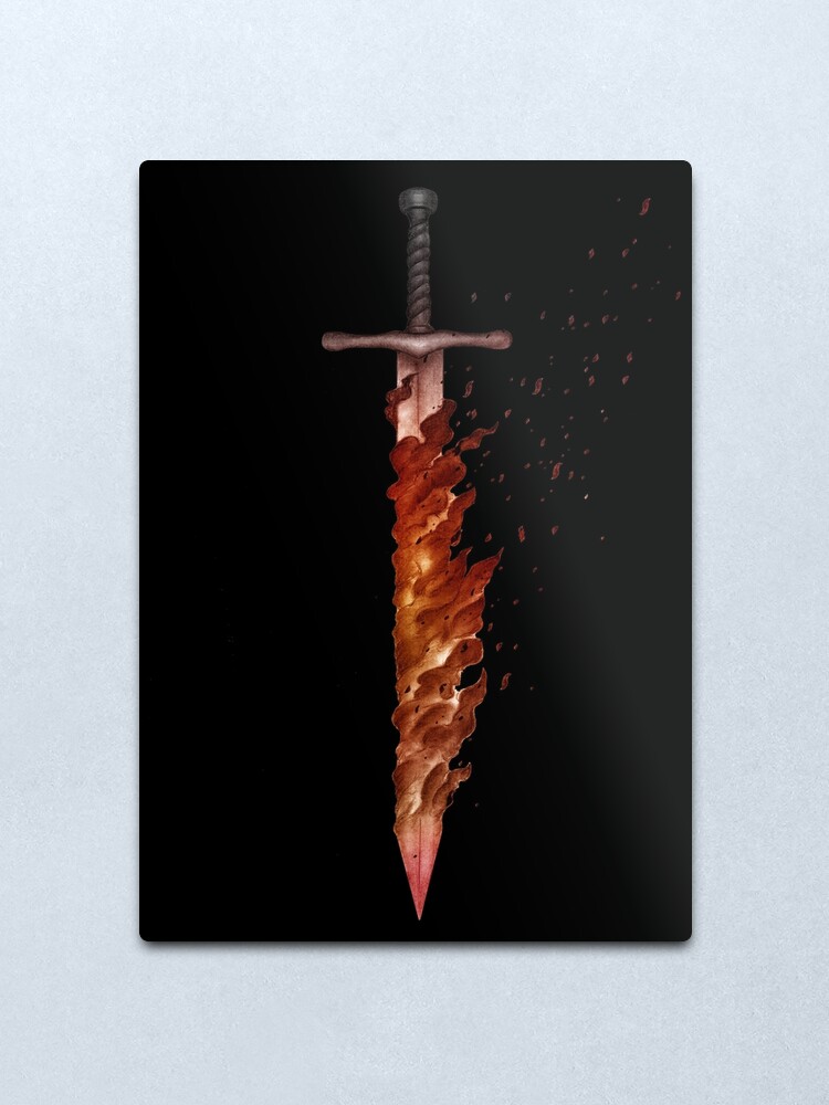 The Flaming Sword Of Scp 001 The Gate Guardian Metal Print By Scpillustrated Redbubble