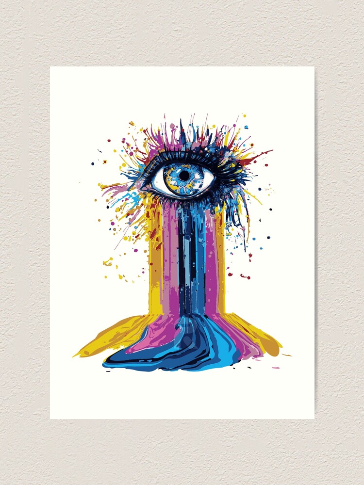 Painting Art & Collectibles dripping eye painting Illusion original ...