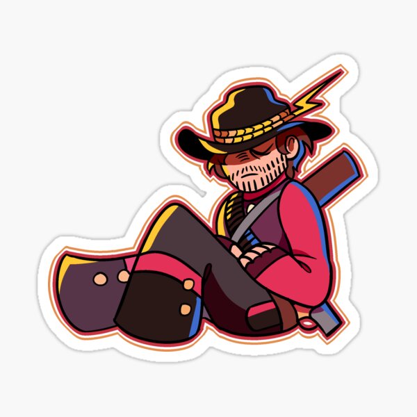RDR Arthur Morgan Red Round Sticker - Character PNG Sticker