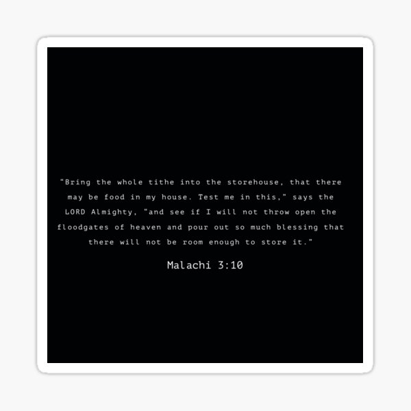 malachi 3:10 Sticker