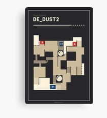 Counter-Strike de_dust2 with white outline Canvas Print