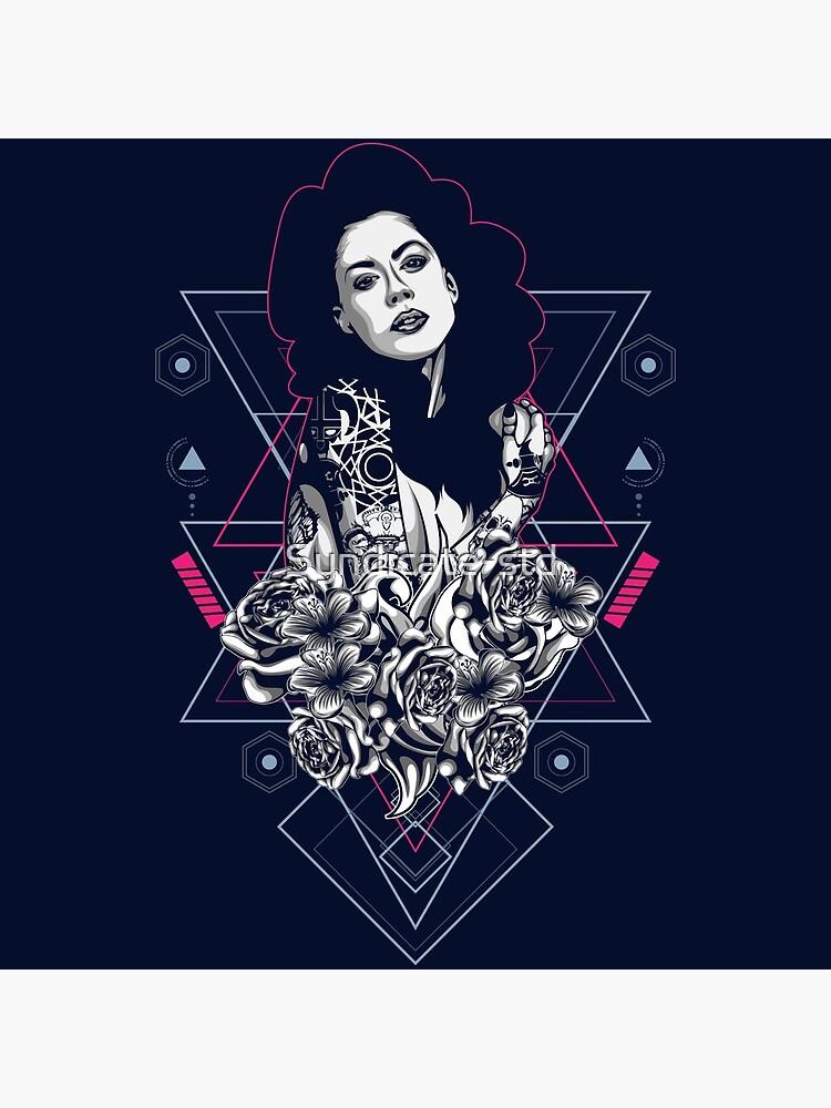 women with tattoo sacred geometry Poster for Sale by Syndicate