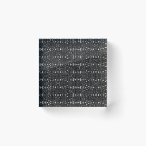 Charcoal Woven East African Mudcloth Textured Acrylic Block
