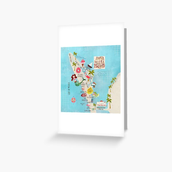 Item preview, Anna Maria Island Florida//custom island map design and pattern designed and sold by Bridgett3602.