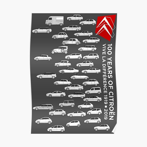 Citroen 100 Anniversary - Vive La Difference 1919-2019 Artwork Poster