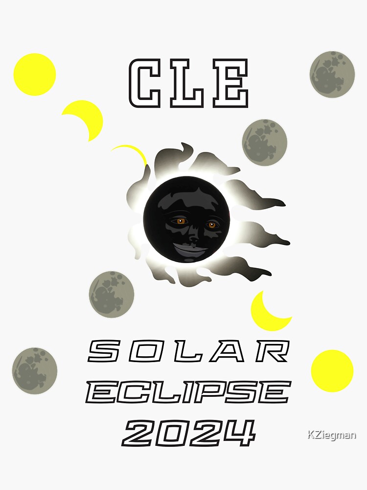 "CLE Solar Eclipse 2024" Sticker by KZiegman Redbubble