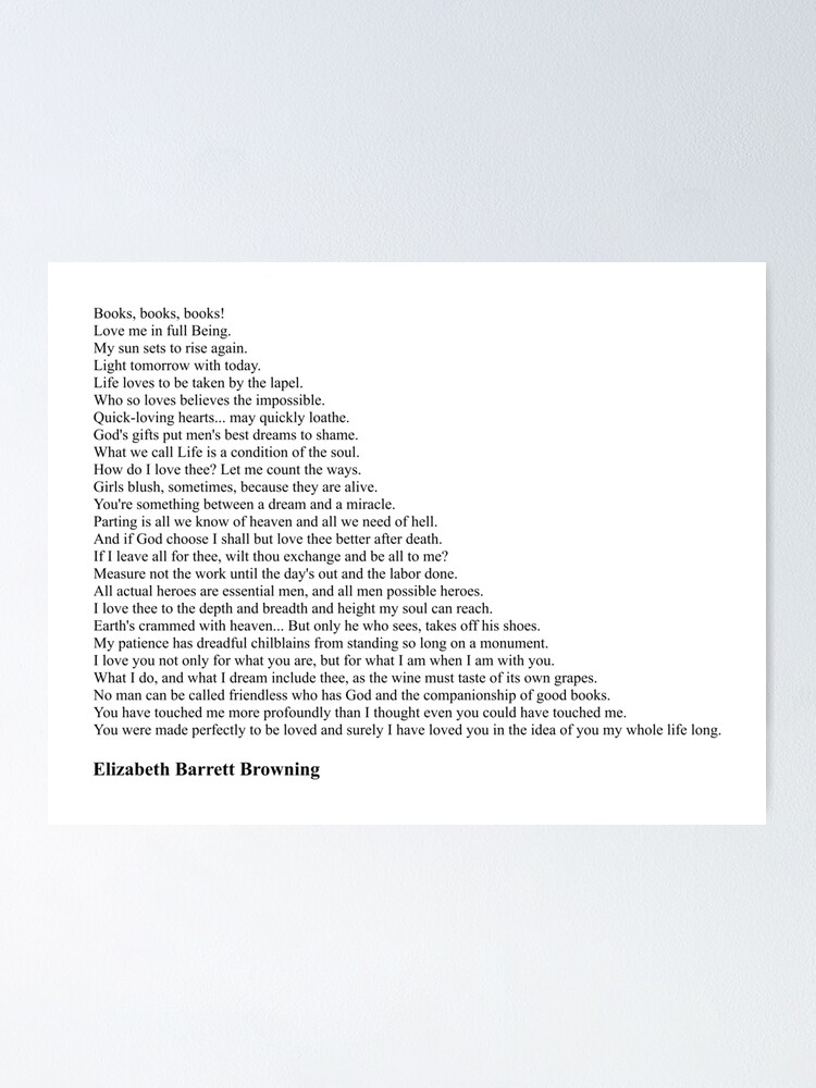Elizabeth Barrett Browning Quotes Poster By Qqqueiru Redbubble
