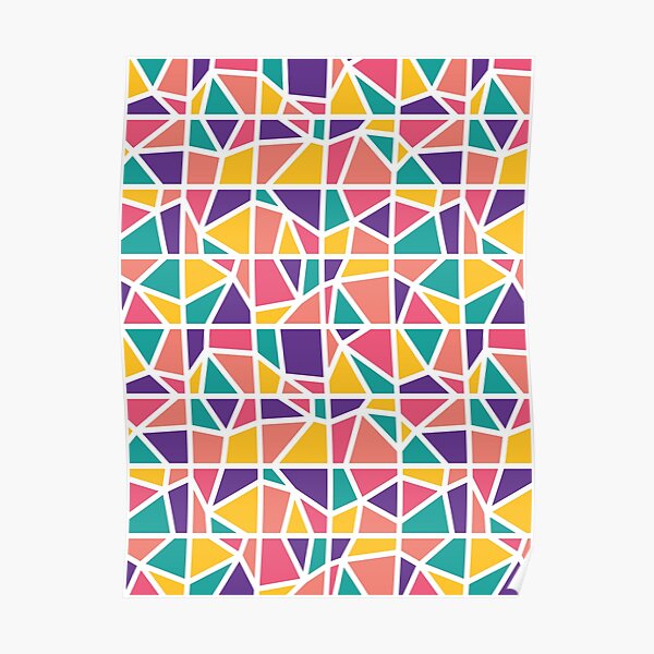 Broken Glass - Geometric Pattern (Multicolor) Poster