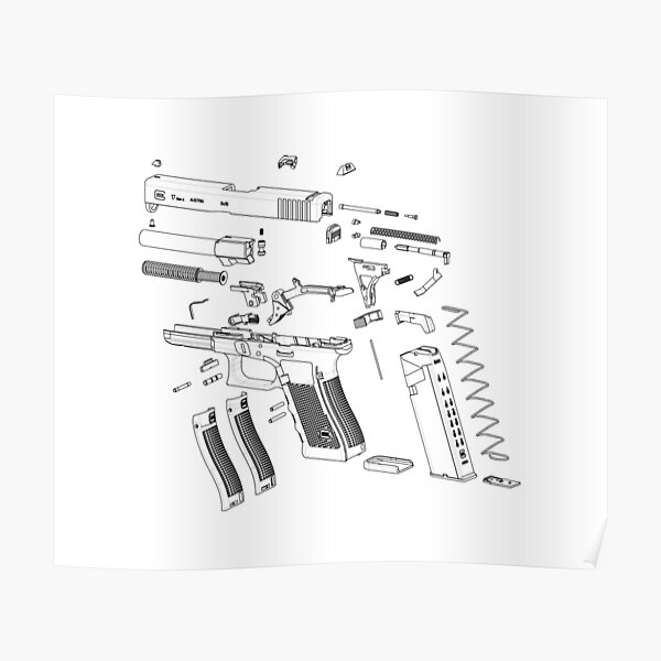 G17 Pistol Exploded View Poster