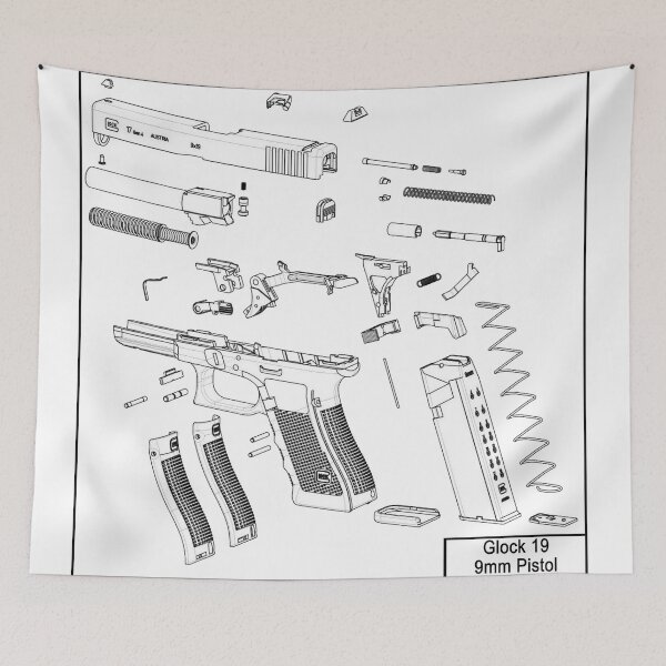 Item preview, Framed G17 Pistol Exploded View designed and sold by nbear1.