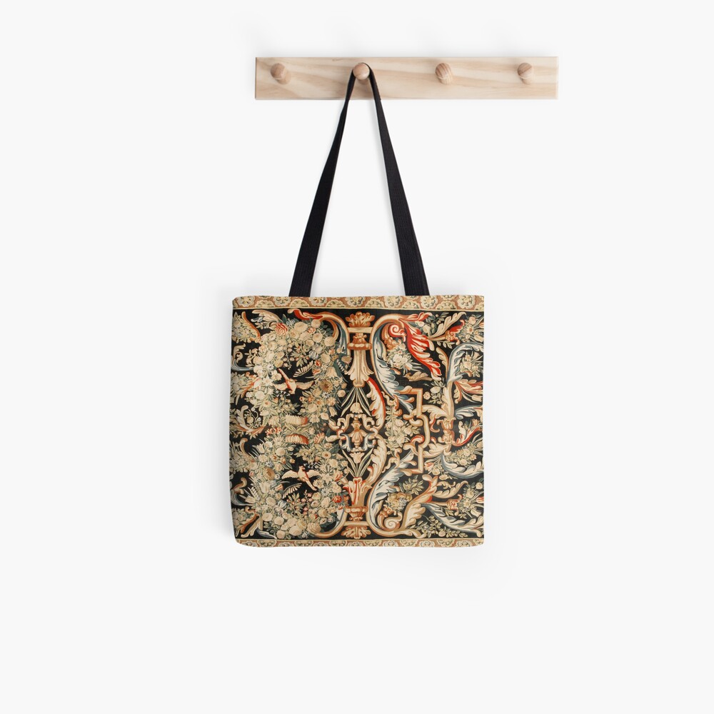 Aubusson Antique French Tapestry Print Tote Bag by Vicky Brago