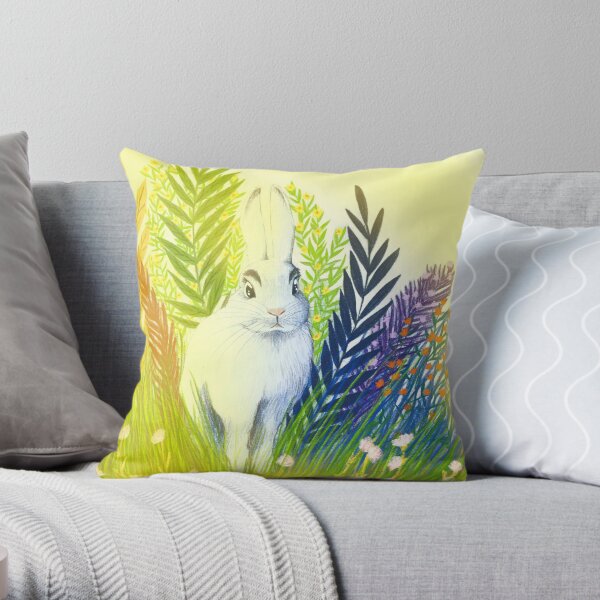 White Rabbit Throw Pillow
