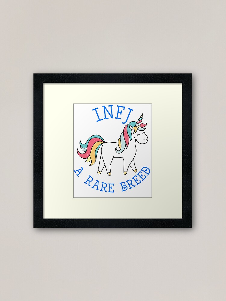 Infj A Rare Breed Unicorn Framed Art Print By B2kmerch Redbubble