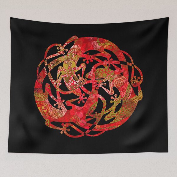 Item preview, Lizards Mandala  night - red & gold designed and sold by DreaMground.