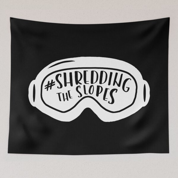 Item preview, Shredding the Slopes ~ White on Black designed and sold by ApricotBlossom.