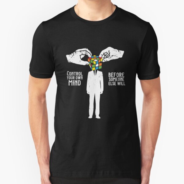 Distressed Rubik's Cube Pop Culture T-Shirt Slim Fit T-Shirt