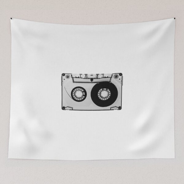 Item preview, Compact cassette with C60 tape in perspective view for 80s styled covers designed and sold by fabrycs.