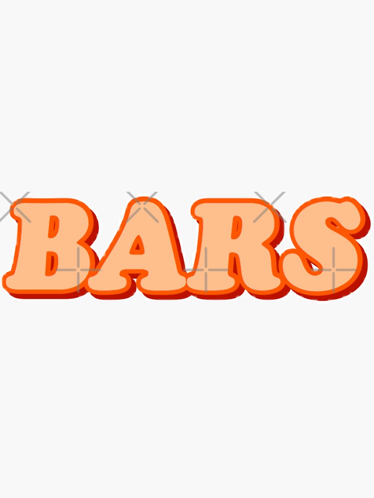 "BARS" Sticker for Sale by averywagner Redbubble