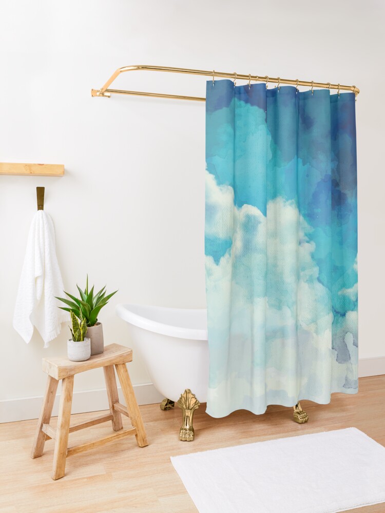 Alternate view of Above the clouds Shower Curtain