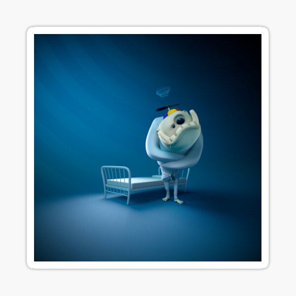 Item preview, Crazy monster, in a straitjacket, with his bed. designed and sold by jonathankemp.