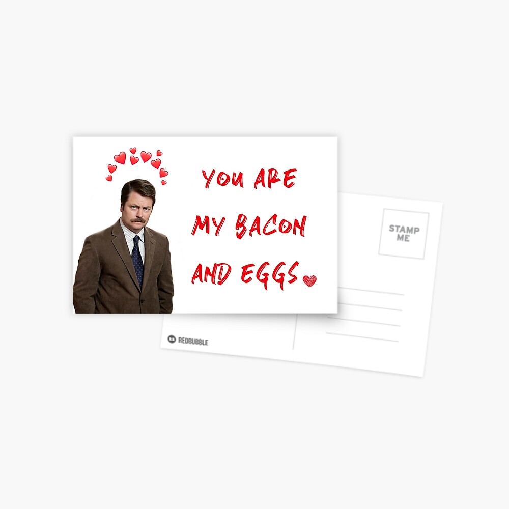 Parks And Rec Ron Swanson Valentines Day Birthday Anniversary Love Romantic Bacon And Eggs 2265