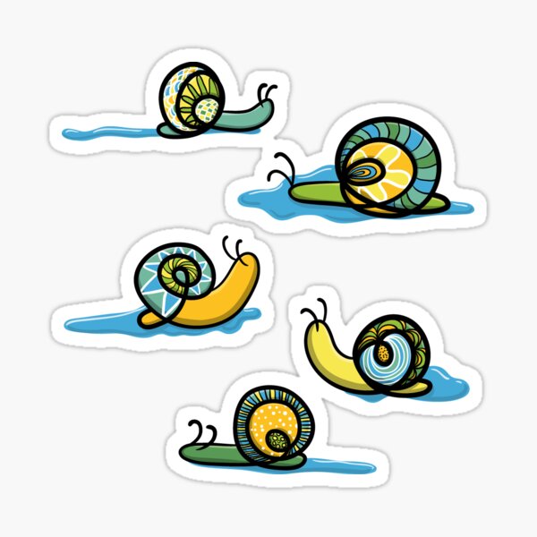 Zen snails with slime Sticker