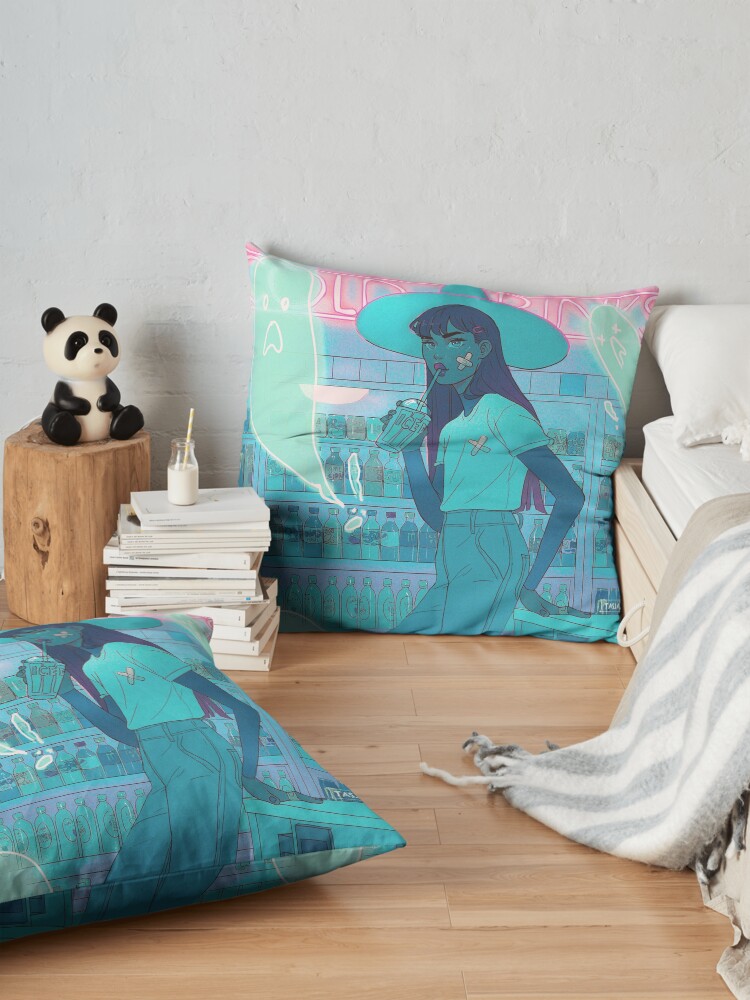 Alternate view of ghosts Floor Pillow