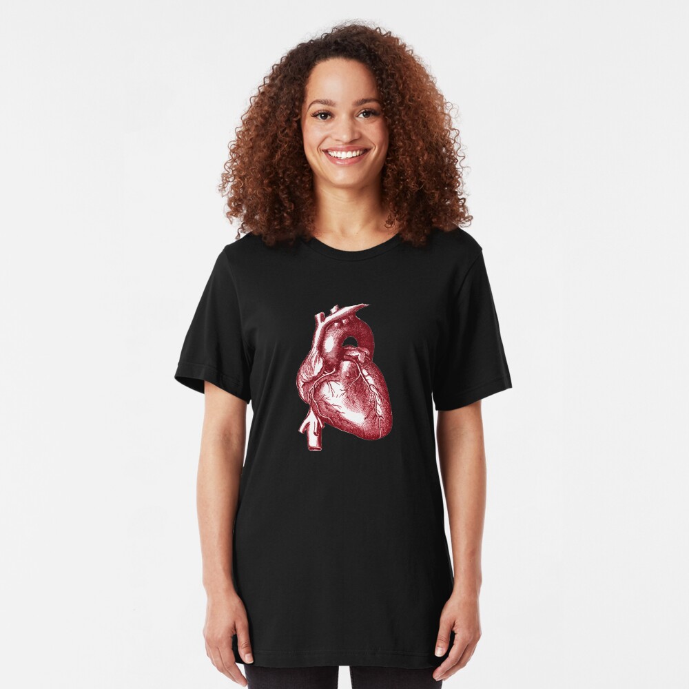 Vintage Heart Graphic Slim Fit T-Shirt