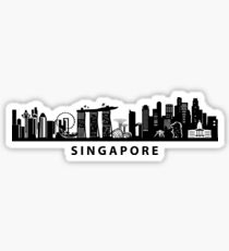 Singapore Skyline Art Sticker